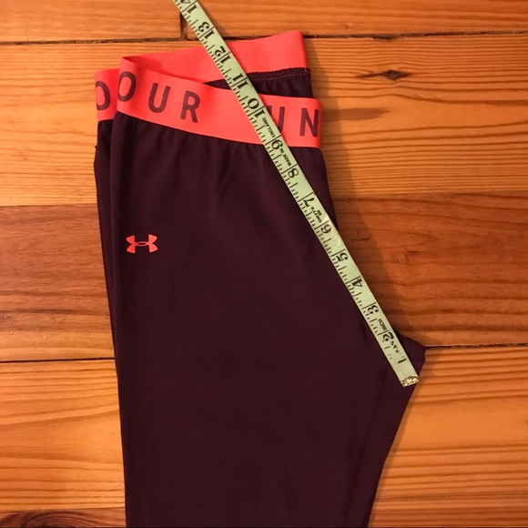 Under Armour Maroon Orange Capris Leggings, EUC, M - Picture 8 of 10